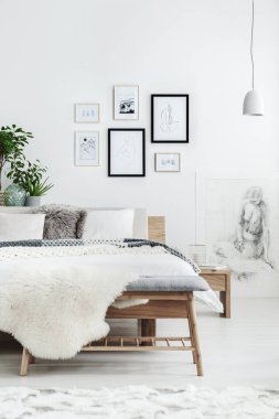 Çizimler Galeri parlak yatak odasında