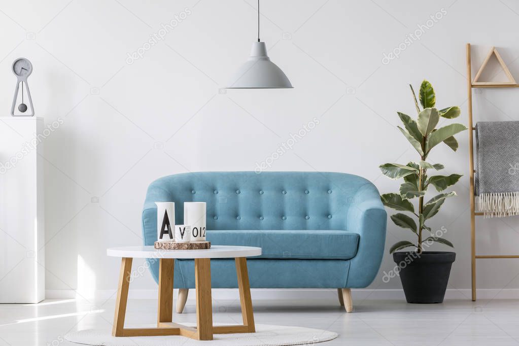 Simple blue living room