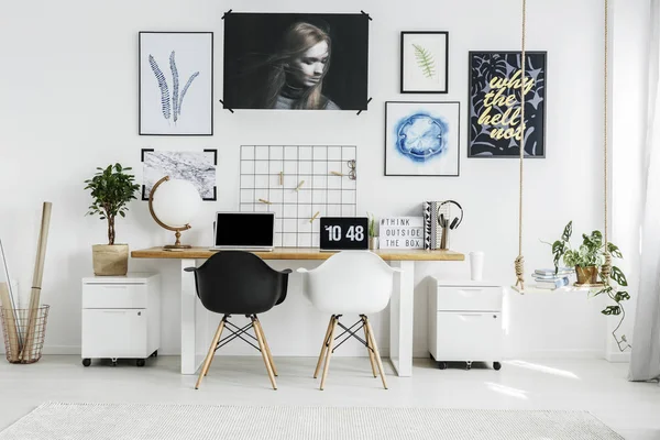 Home office with two laptops — Stock Photo, Image