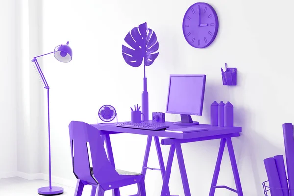 Violet intérieur de bureau à domicile — Photo