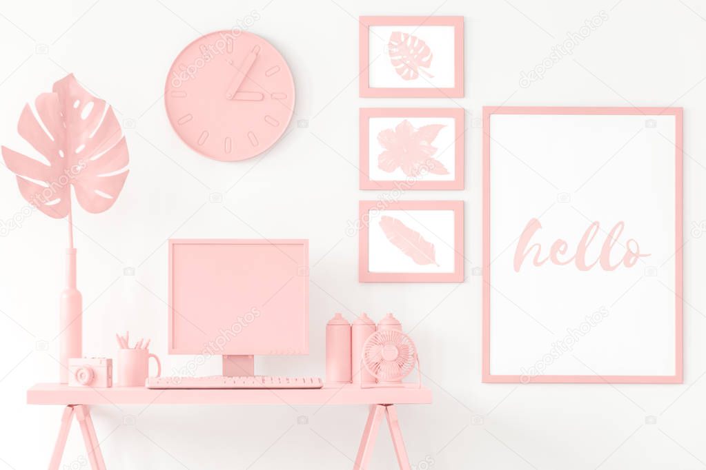 Pink study corner