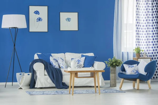 Blaues Wohnzimmer — Stockfoto