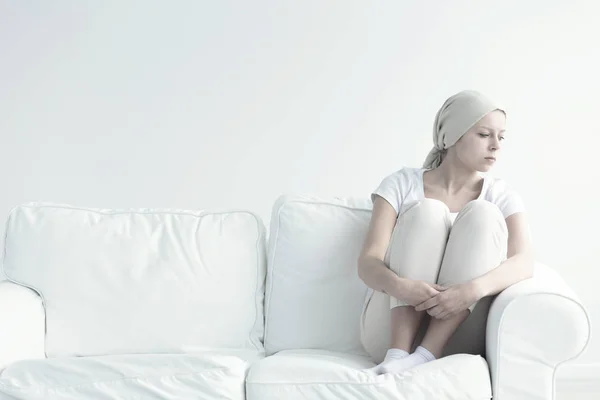 Lonely sick woman with cancer — Stock Photo, Image