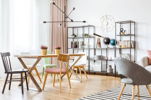 Lamp above dining table — Stock Photo, Image