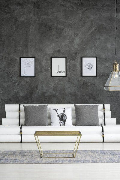 Modern gold living room