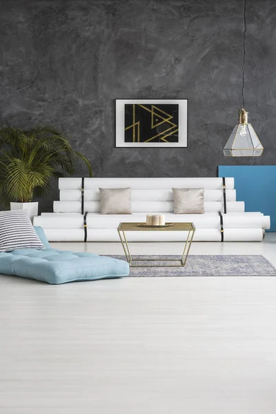 Poster in living room interior — Stock Photo, Image