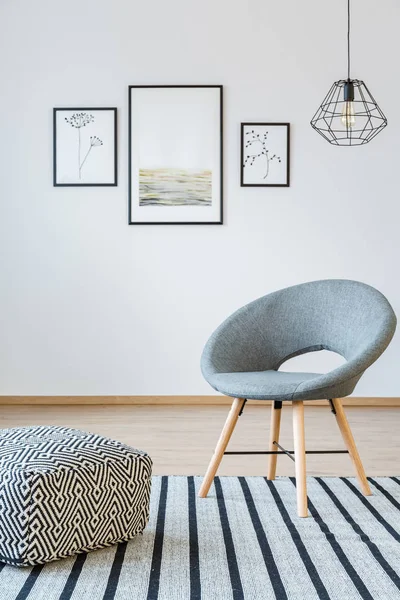 Grey living room with posters