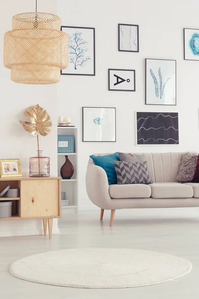 Living room interior with posters — Stock Photo, Image