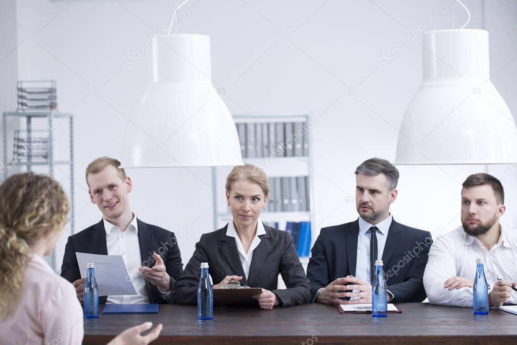 HR department talking to employee