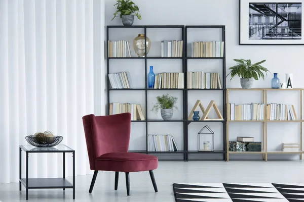 Library living room interior — Stock Photo, Image