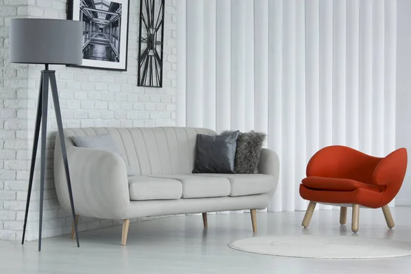 Orange modern living room — Stock Photo, Image