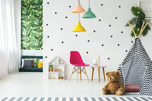 Tent in scandinavian child's room — Stock Photo, Image