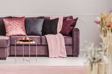 Elegant violet living room clipart