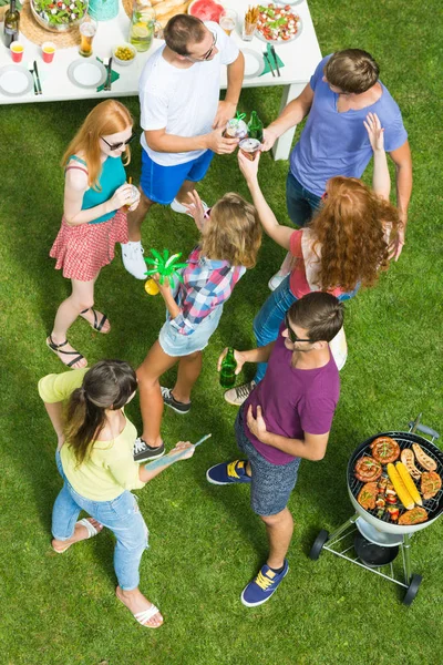 Outdoor barbecue party with beer — Stock Photo, Image