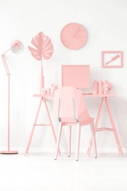 Pink workspace area concept clipart