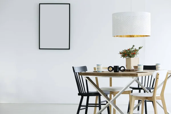 Mockup in simple dining room — Stock Photo, Image