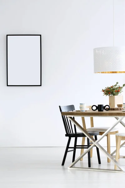 Minimalist dining room with mockup — Stock Photo, Image