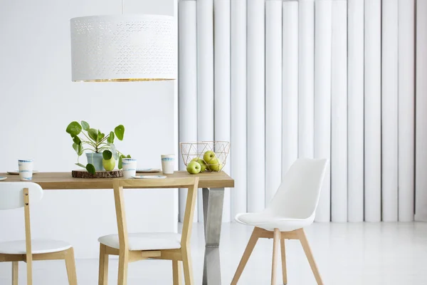Sala da pranzo minimalista bianca — Foto Stock
