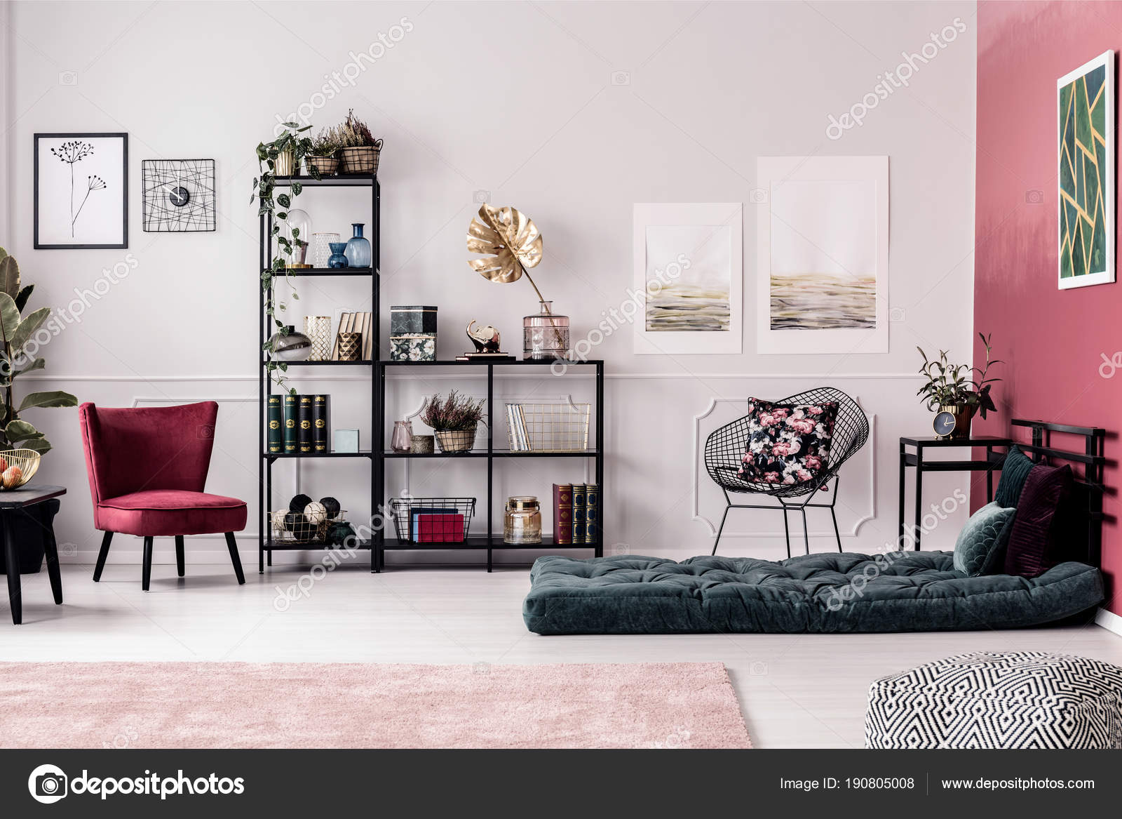Schlafzimmer Interieur Mit Regal Stockfoto C Photographee