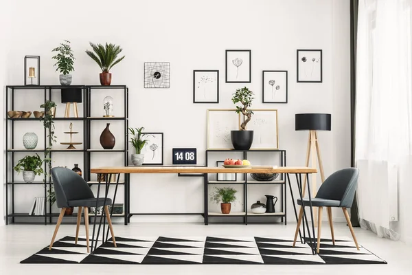 Wooden flat interior with posters