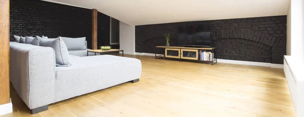 Lege woonkamer met Tv — Stockfoto