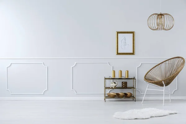 Sofistikovaný interiér obýváku zlata — Stock fotografie