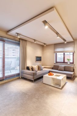 Köşe kanepe oturma odasında