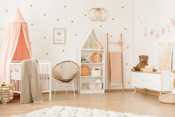 Pastel girly slaapkamer interieur — Stockfoto