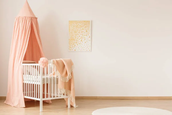 Minimale pastellfarbene Schlafzimmereinrichtung — Stockfoto
