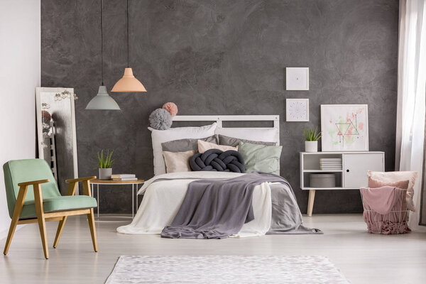 Bright bedroom interior