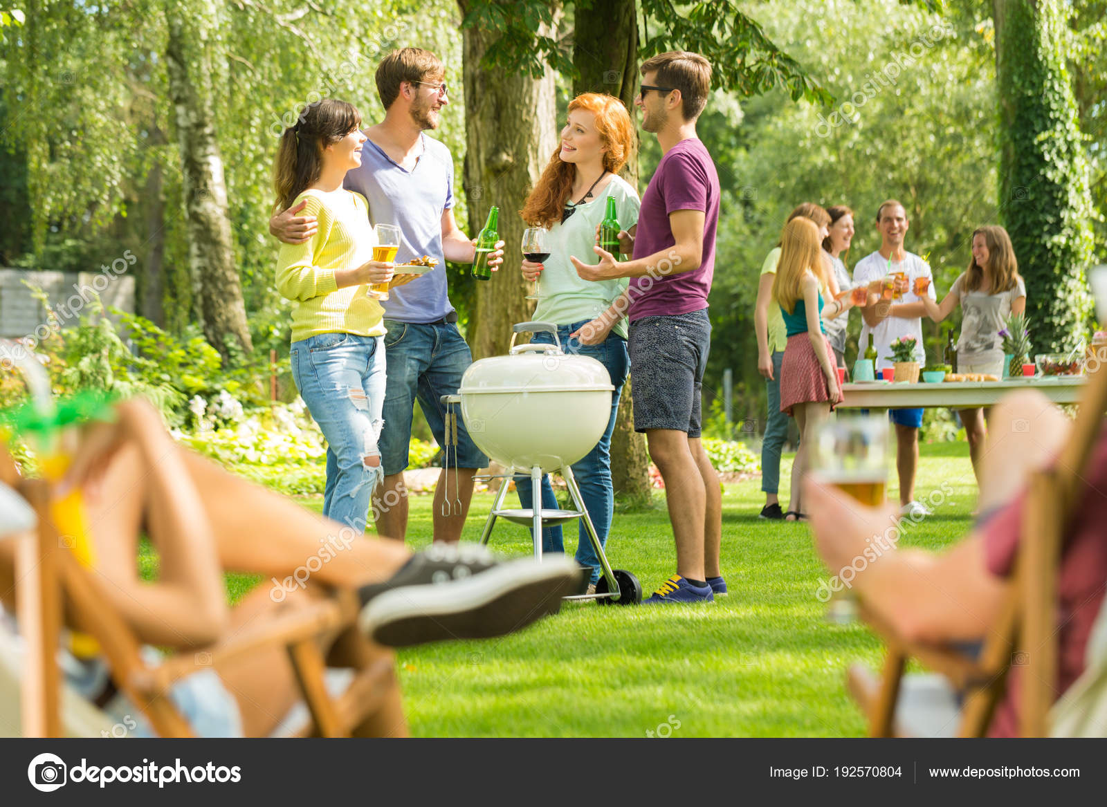 Summer barbecue party in nature Stock Photo by ©photographee.eu 192570804