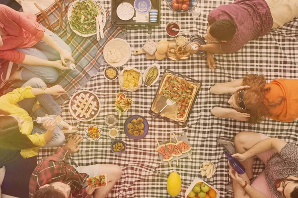 Amigos de verduras en el picnic — Foto de Stock