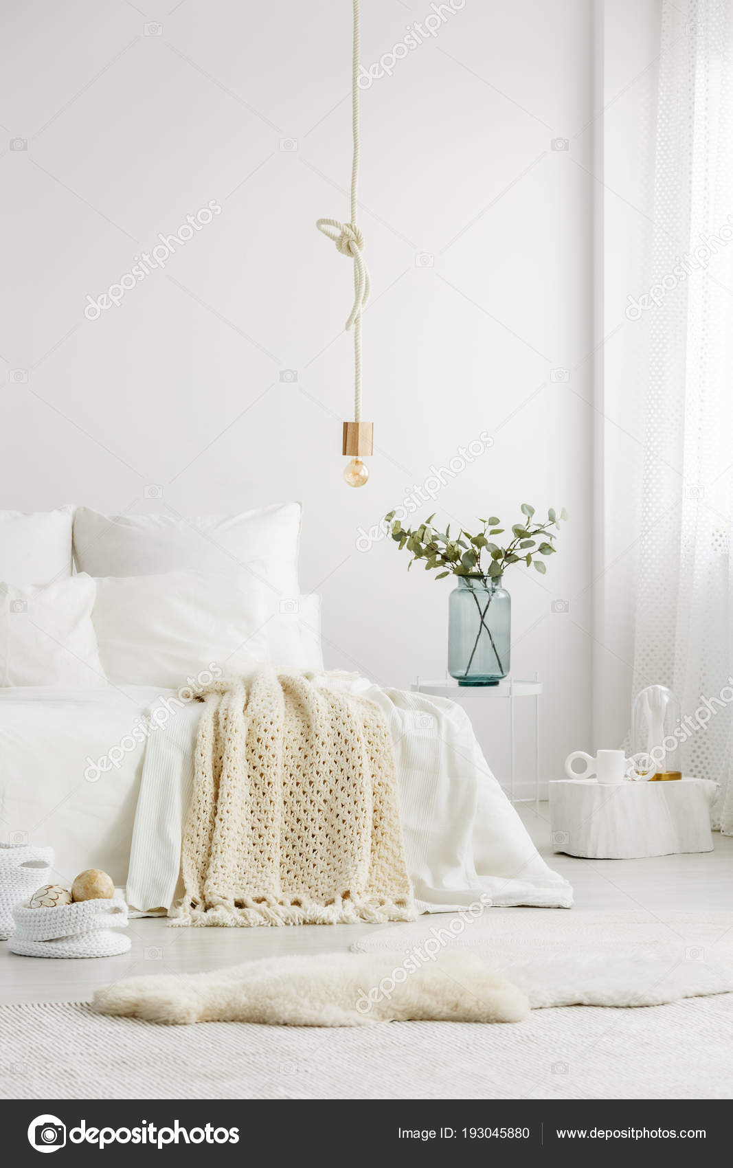 Fluffy Fur Rugs Cozy Beige Blanket Basic White Bedding