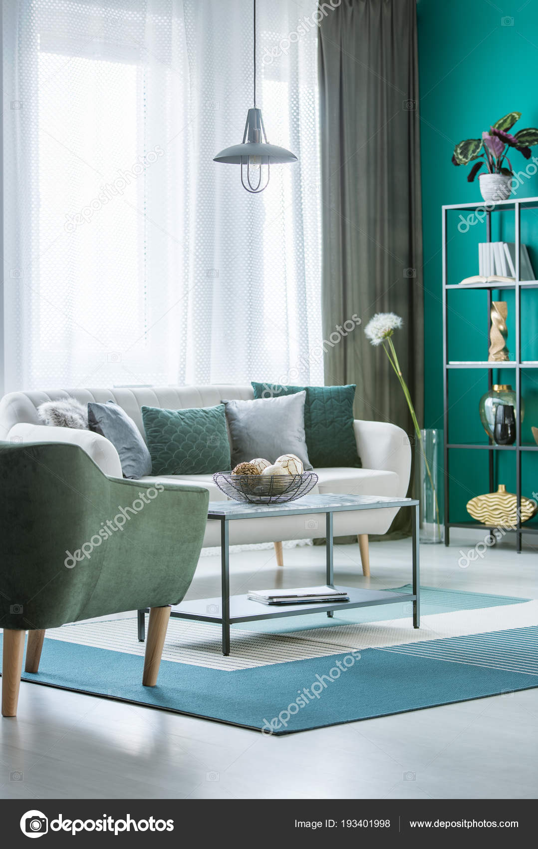 Metal Marble Table Decorative Balls Bowl Green Living Room