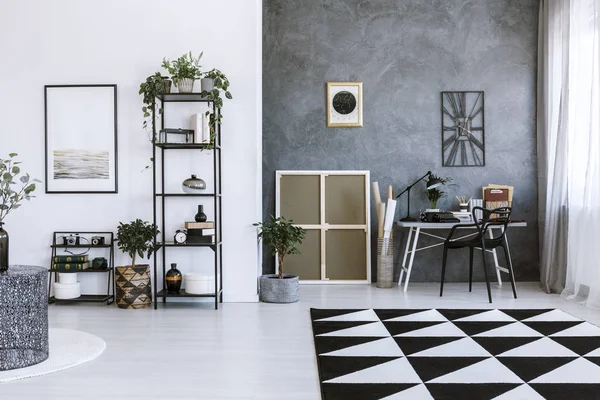 Concrete home office interior — Stock Photo, Image