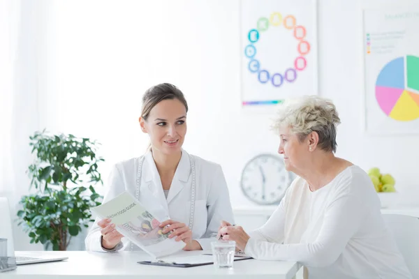 Woman during medical interview