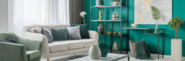 Green living room interior — Stock Photo, Image