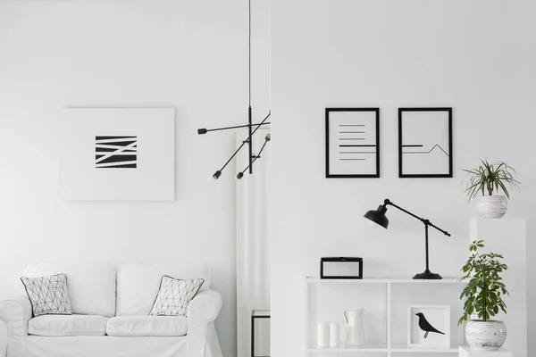 Zwart-wit elegante interieur — Stockfoto