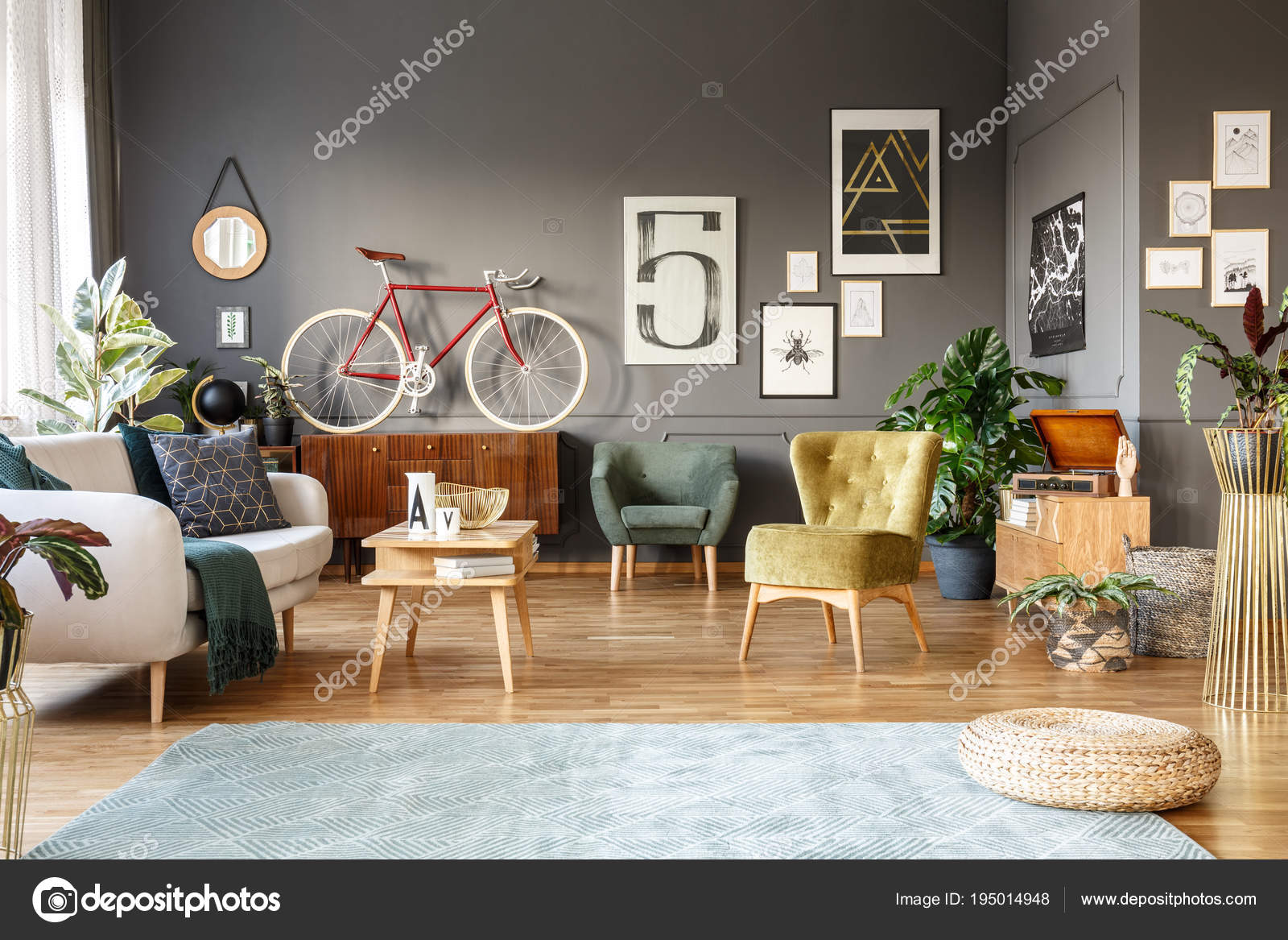 Goede Ruime grijs woonkamer interieur — Stockfoto © photographee.eu RK-52