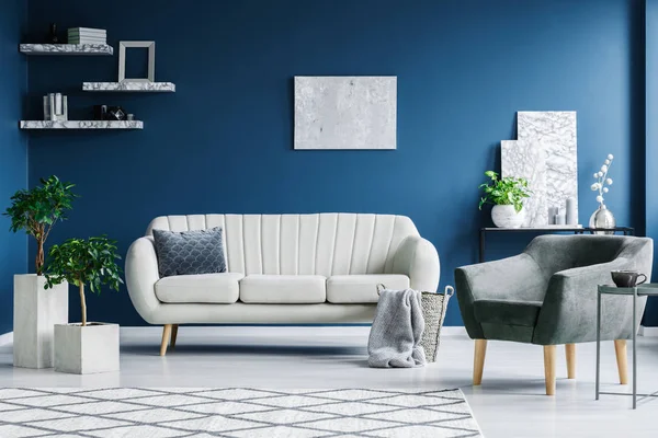 Blue living room — Stock Photo, Image