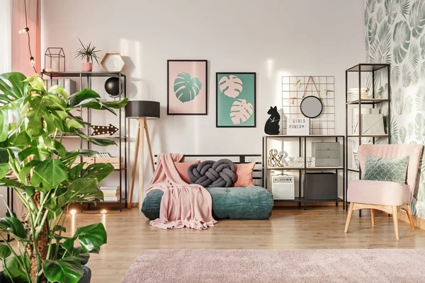 Designové pohovce v obývacím pokoji — Stock fotografie
