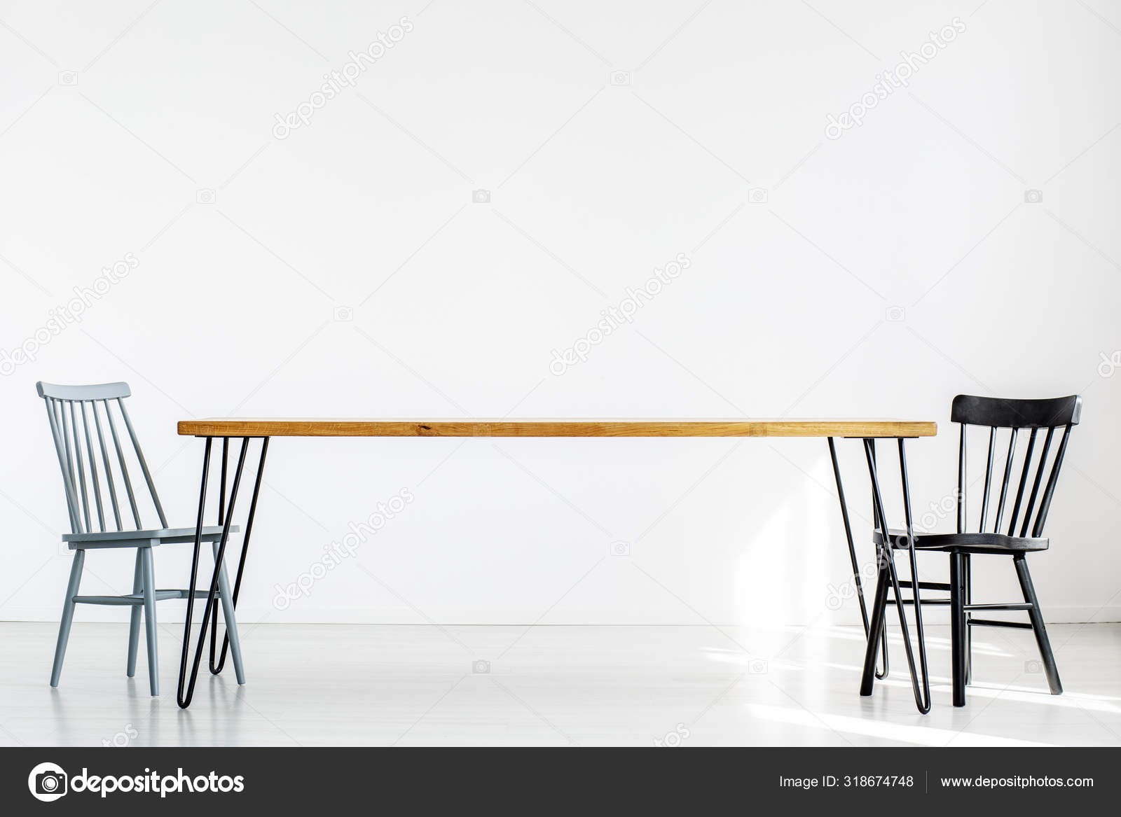 White table online and two chairs