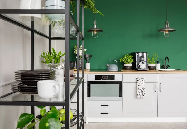 Modern skandináv apartman, trendi bútorokkal, valós fotóval — Stock Fotó