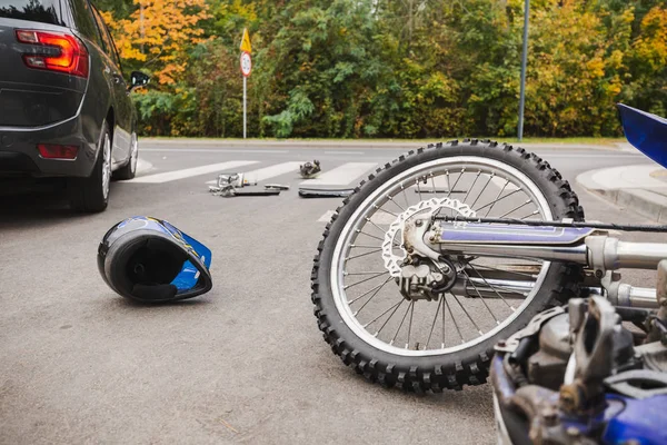 Wypadek z motocyklem — Zdjęcie stockowe