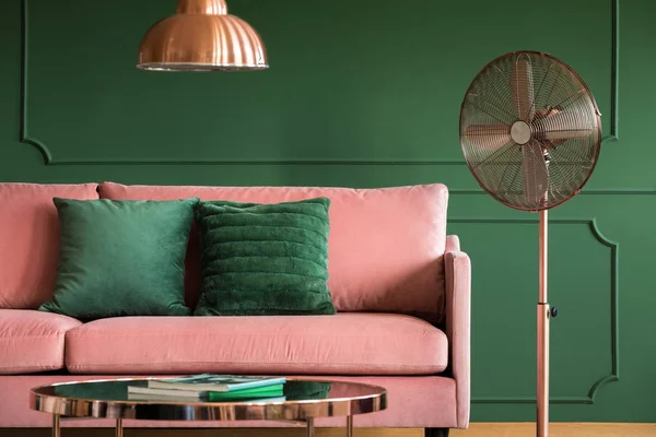 Diseño de sala de estar glamour rosa y verde — Foto de Stock