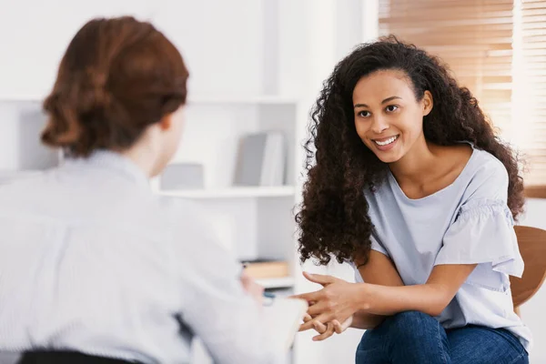 Professional Psychotherapies Young Woman Suffering Ptsd — Stock Photo, Image