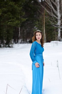 güzel bir kız kış portresi