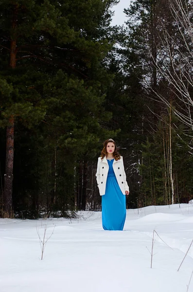 Retrato de inverno de uma menina bonita — Fotografia de Stock