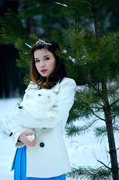 Retrato de inverno de uma menina bonita — Fotografia de Stock