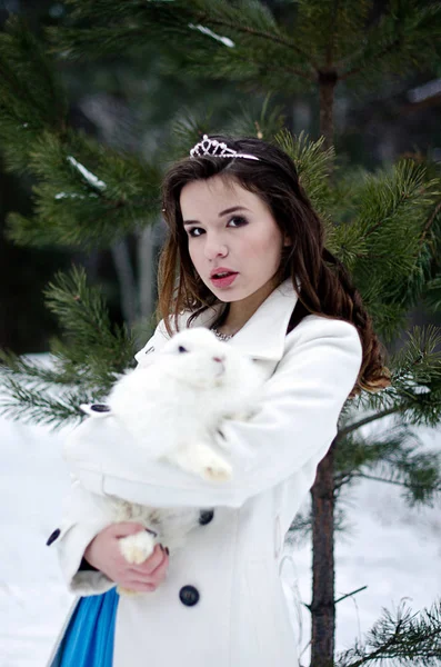 Retrato de inverno de uma menina bonita — Fotografia de Stock